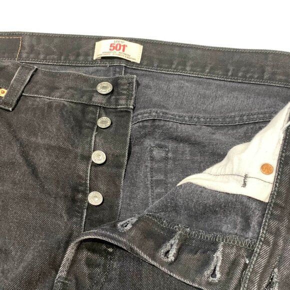 Levi's 501 XX Black Straight Leg Fit Jeans Men's 35x32 Button Fly Cotton Denim - Picture 4 of 8